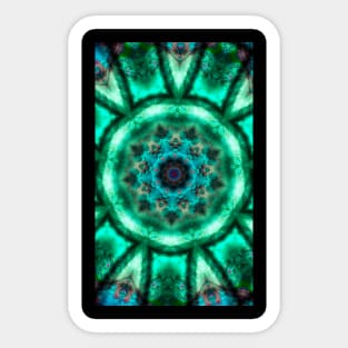Green bacterium. Round abstract circle. Decorative elements, colored circular design elements. Kaledoscope pattern. Sticker